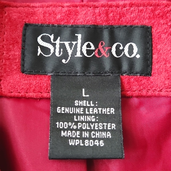 Red Suede Leather Jacket - Picture 8 of 10